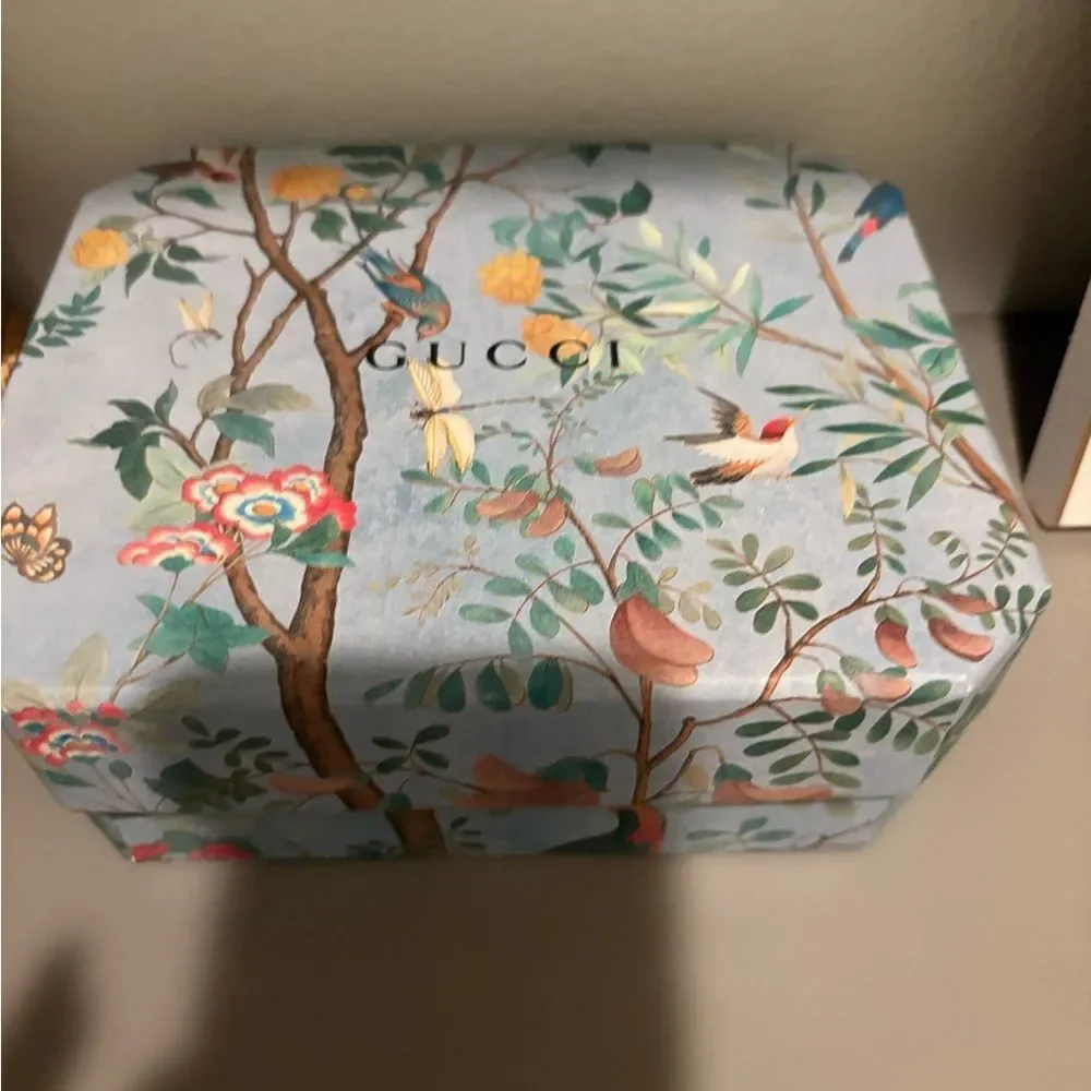 New  with box GUCCI blue Tian bird flower & nature print card envelope set